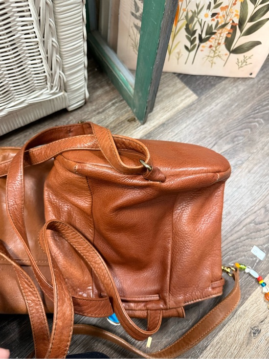 Classic Brown Leather Tote Backpack - Unbranded